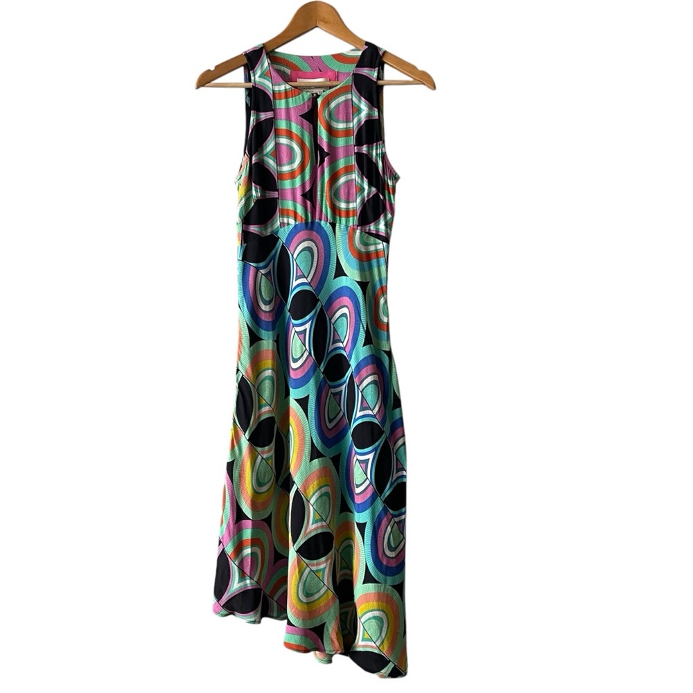 Anthropologie Kenzie Asymmetrical Geometric Print Sleeveless Dress 0